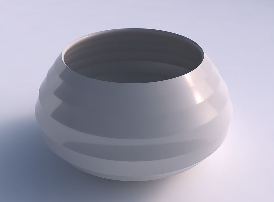Bowl squeezed twisted with small horizontal sections 3D print model_0