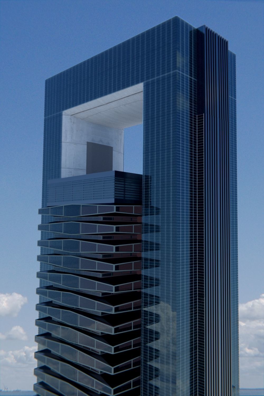 Skyscraper tallest building in world Low-poly 3D model_1