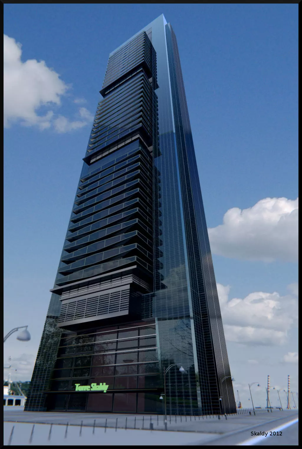 Skyscraper tallest building in world Low-poly 3D model_0