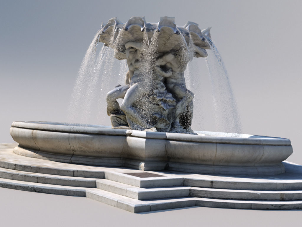 Triton fountain Low-poly 3D model_3