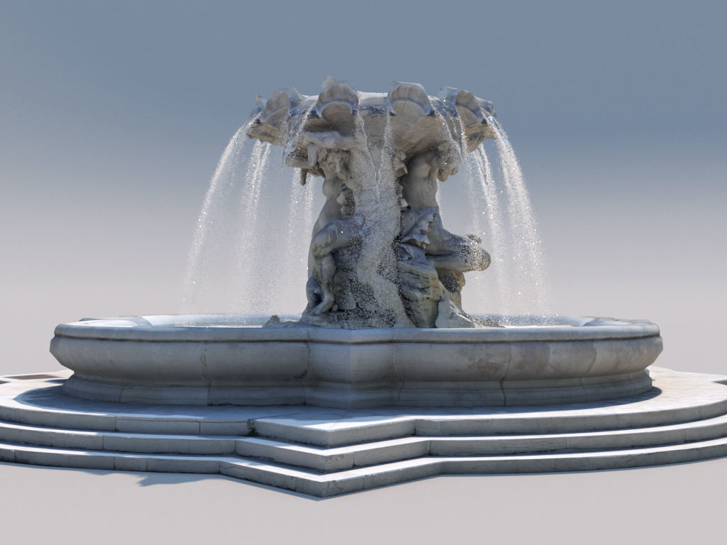 Triton fountain Low-poly 3D model_2