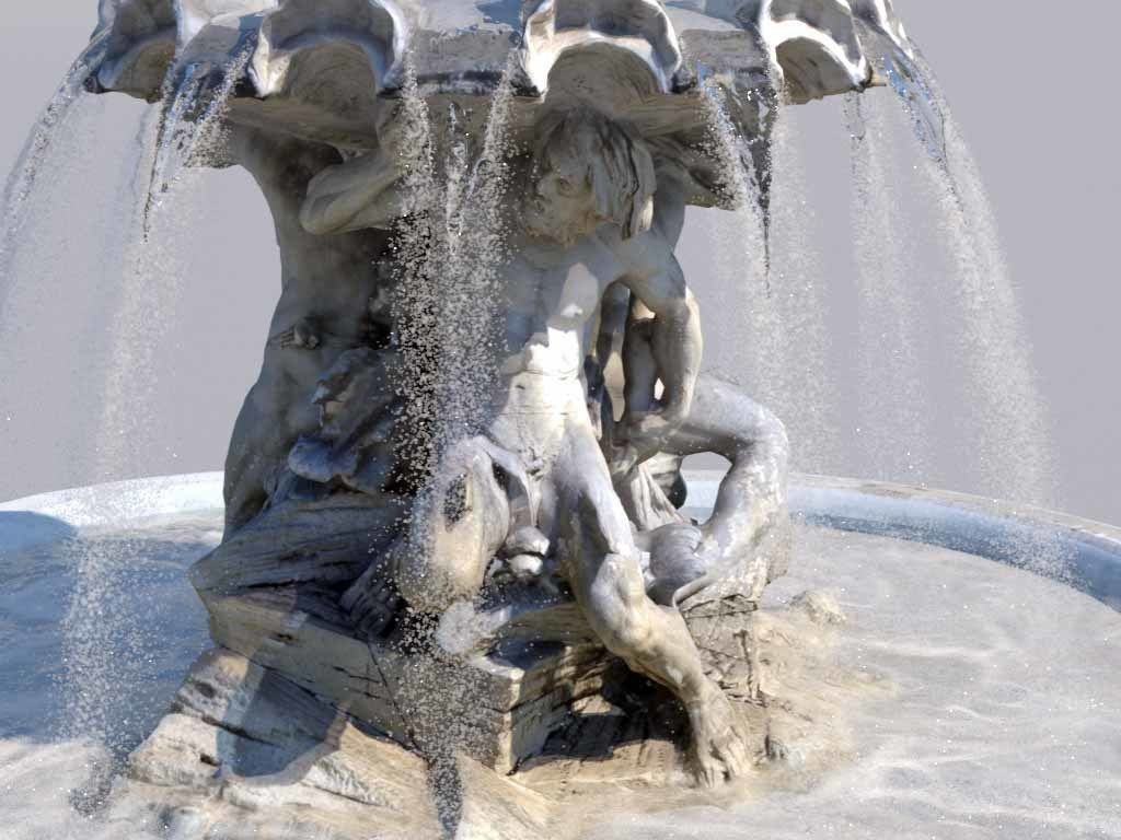Triton fountain Low-poly 3D model_9