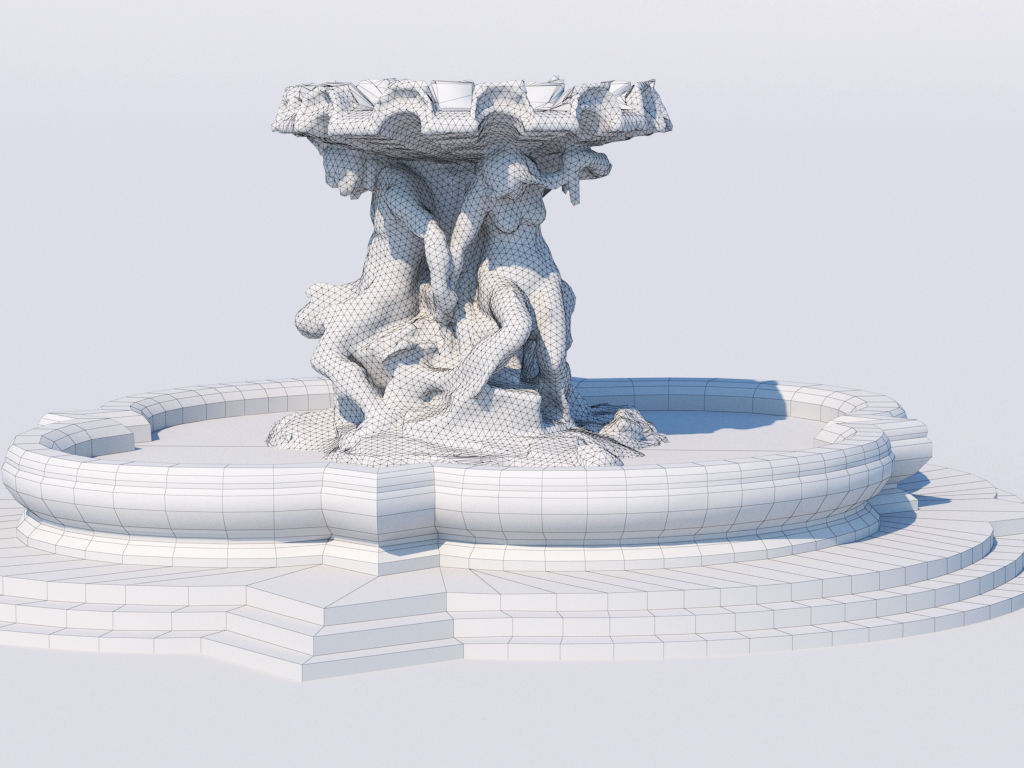 Triton fountain Low-poly 3D model_14