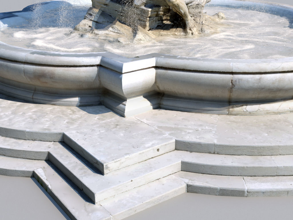 Triton fountain Low-poly 3D model_8