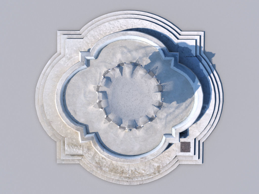 Triton fountain Low-poly 3D model_7