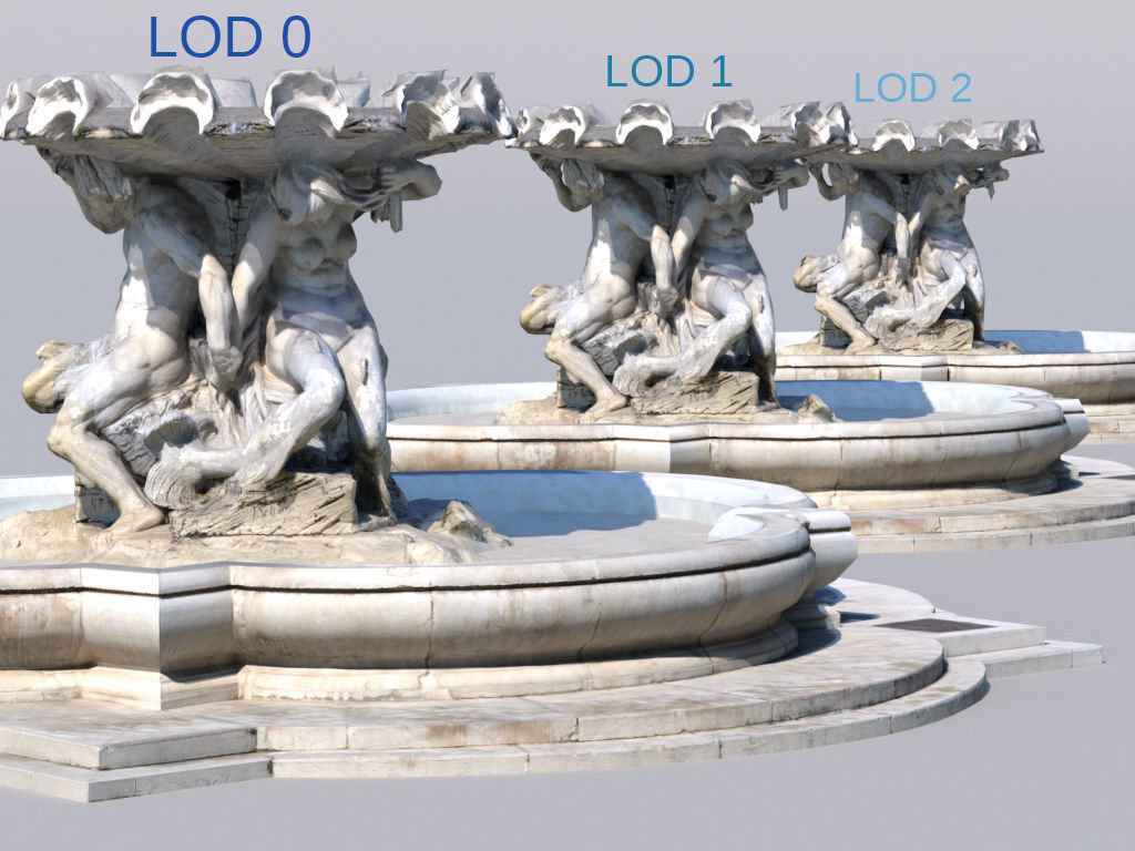 Triton fountain Low-poly 3D model_16