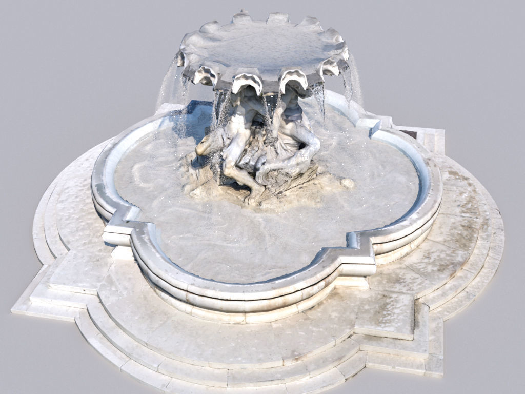 Triton fountain Low-poly 3D model_5