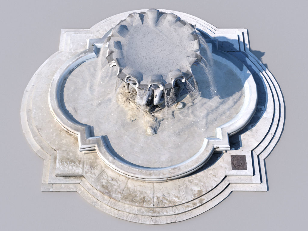 Triton fountain Low-poly 3D model_6