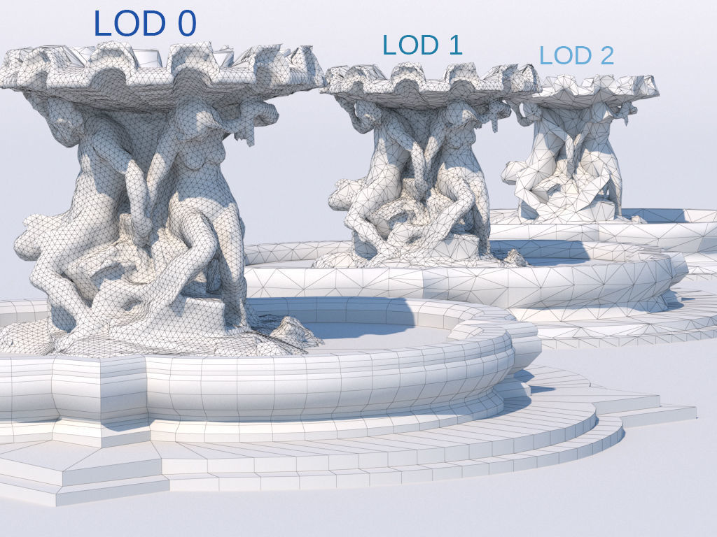 Triton fountain Low-poly 3D model_17