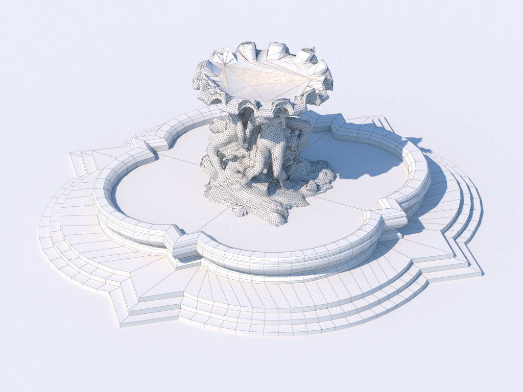 Triton fountain Low-poly 3D model_15