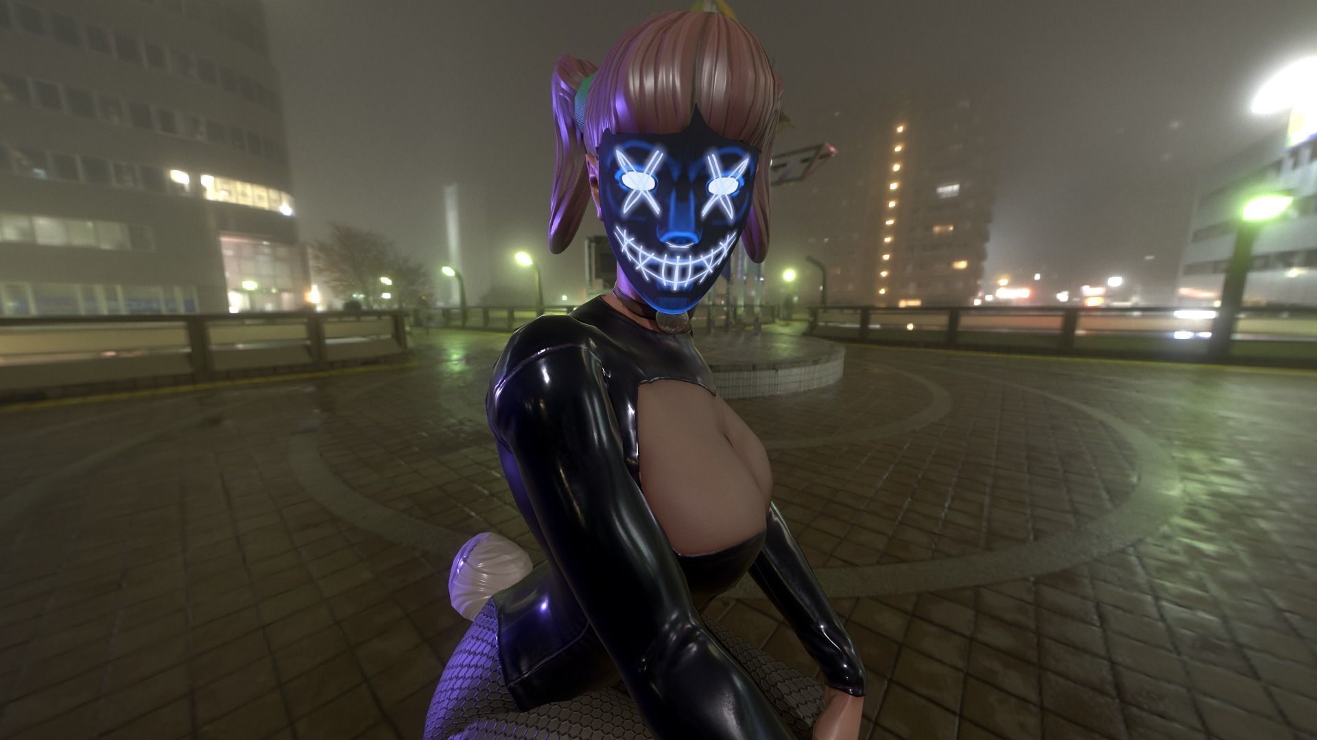 Bunny Girl with accesories Low-poly 3D model_6