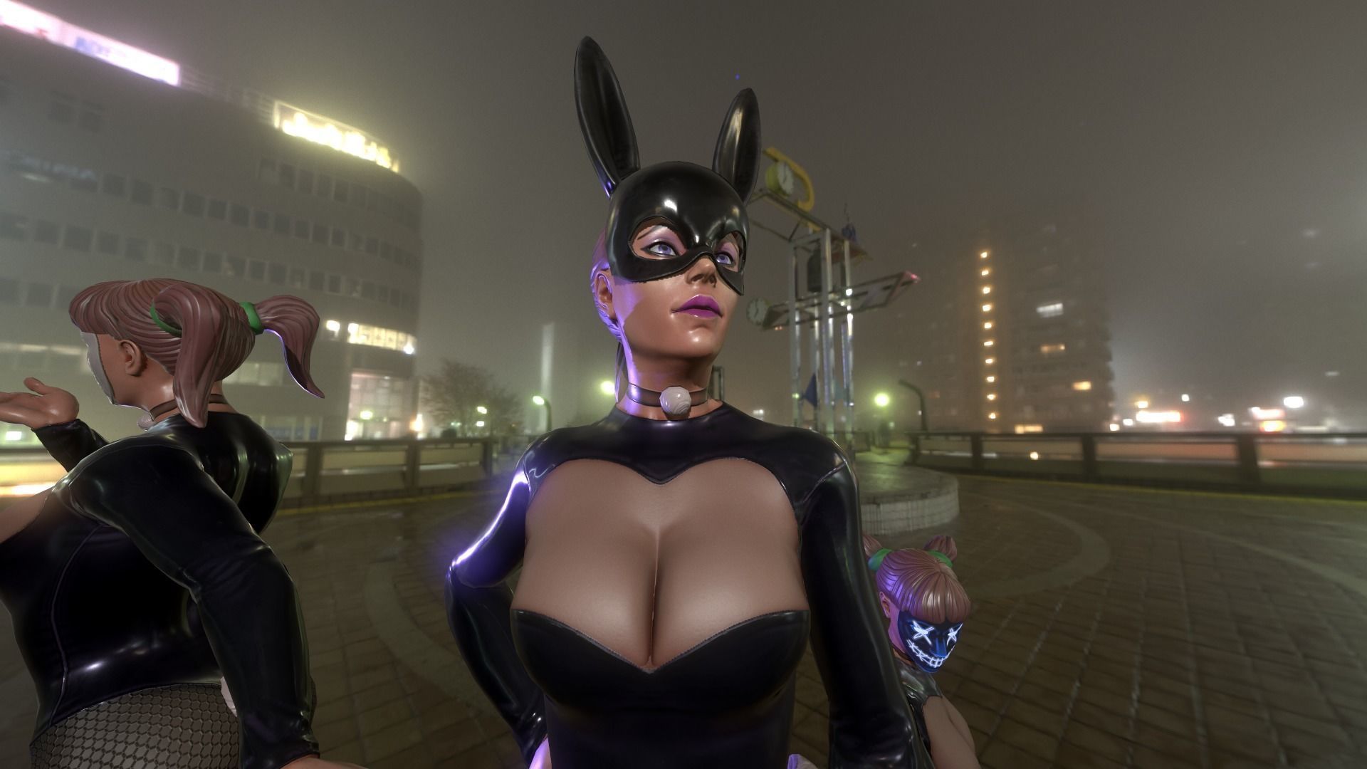 Bunny Girl with accesories Low-poly 3D model_7