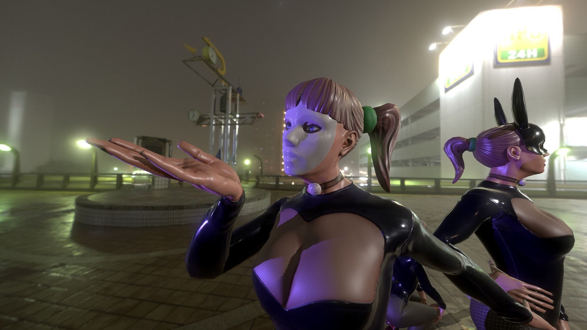 Bunny Girl with accesories Low-poly 3D model_8