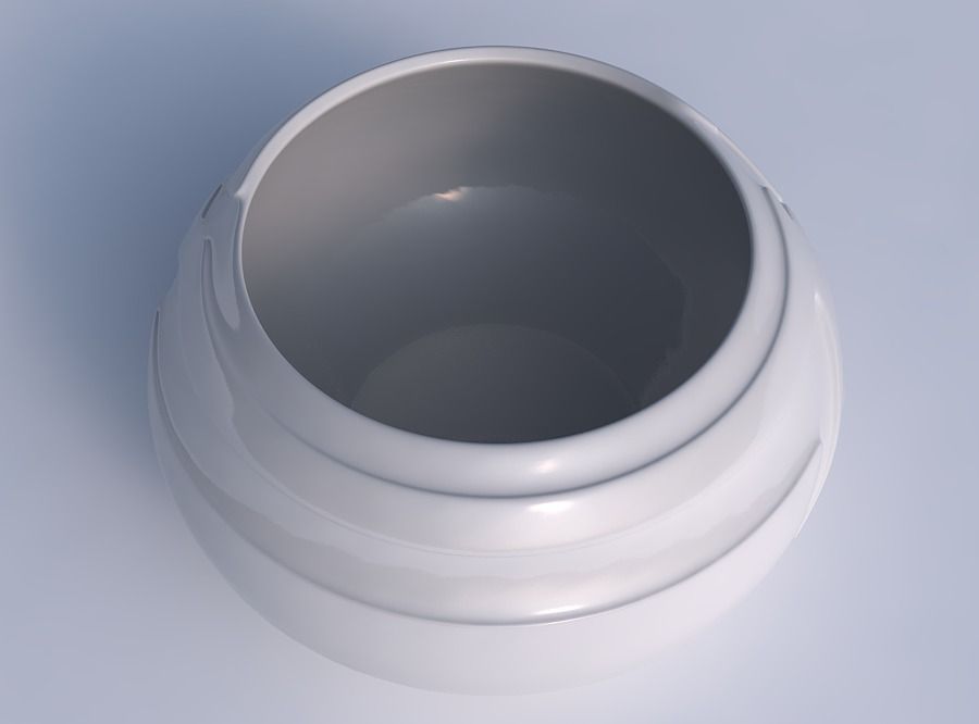 Bowl squeezed twisted with smooth ribbons 3D print model_1