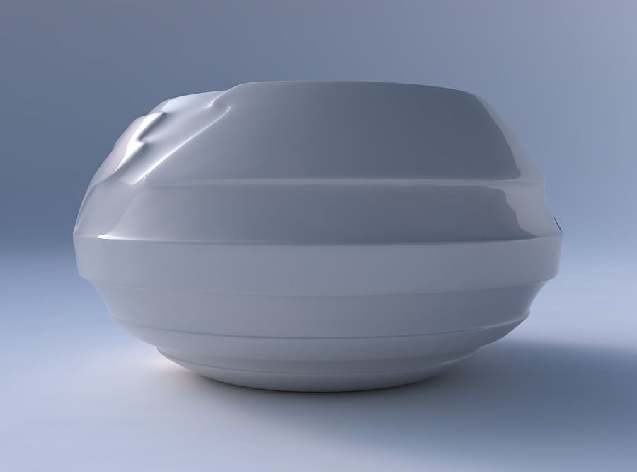 Bowl squeezed twisted with smooth ribbons 3D print model_4