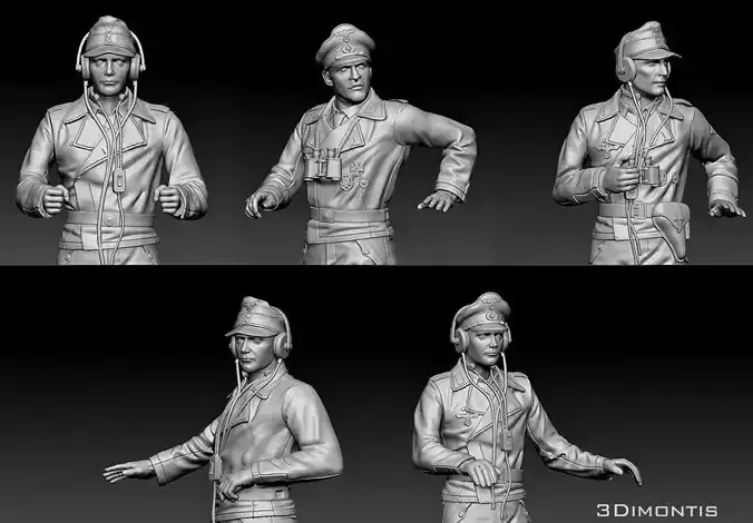 German officers 3D print model