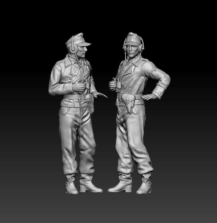 German officers 3D print model_20