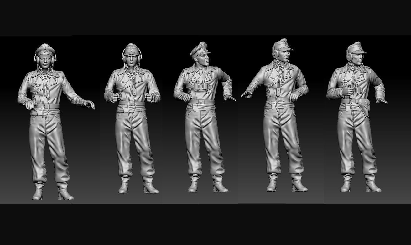 German officers 3D print model_2