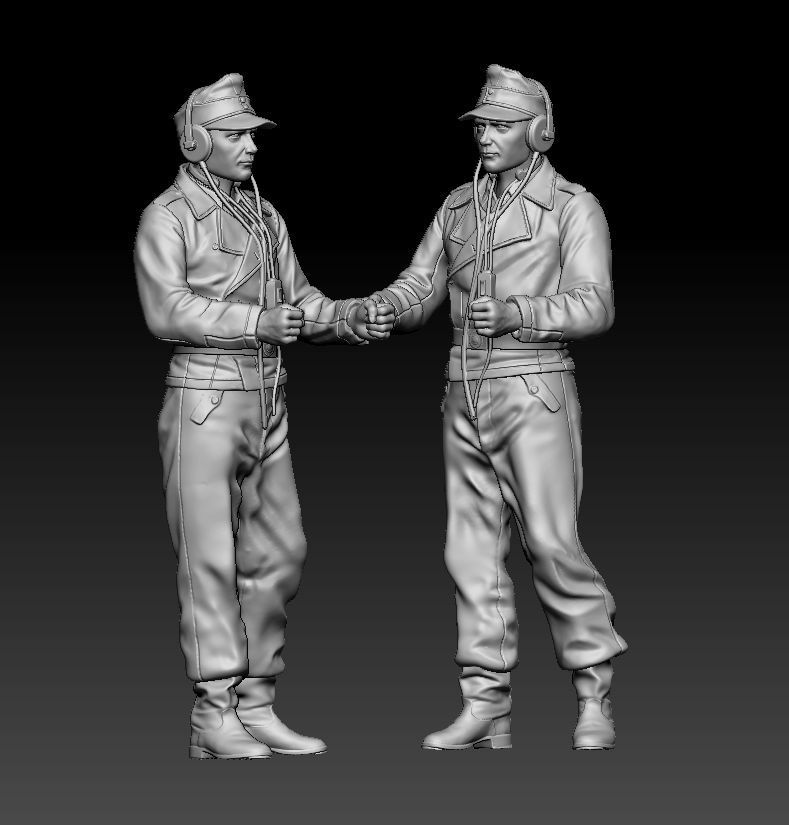 German officers 3D print model_22