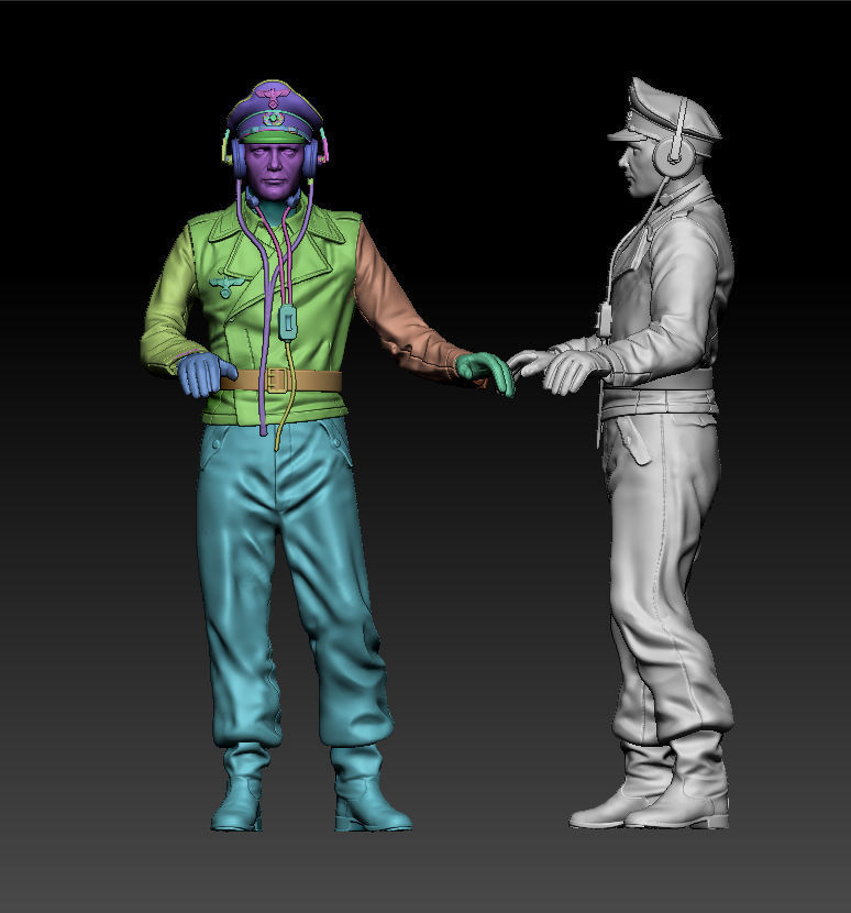 German officers 3D print model_42