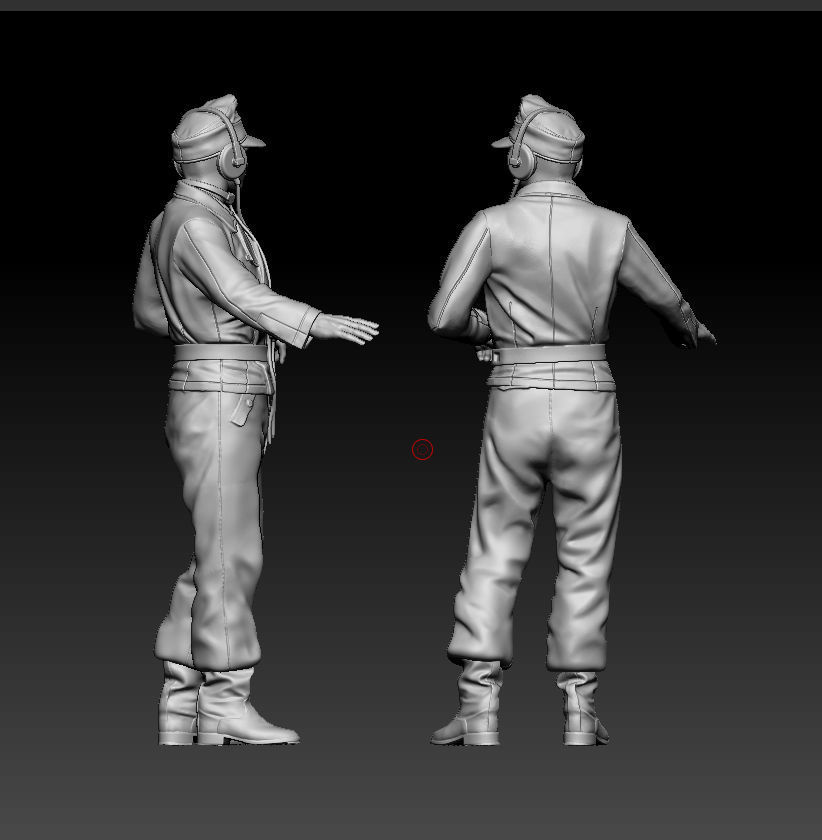 German officers 3D print model_48