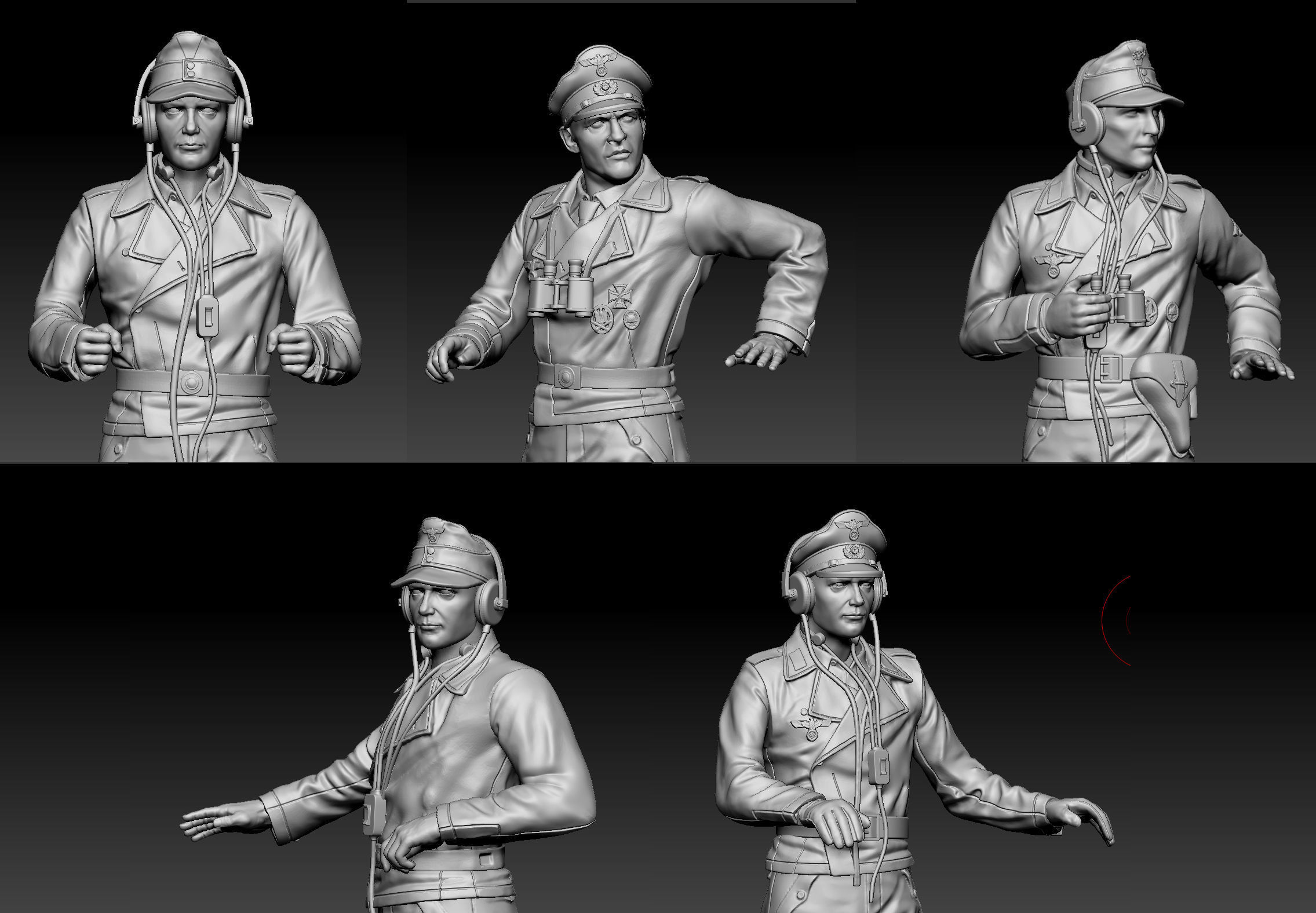 German officers 3D print model_8