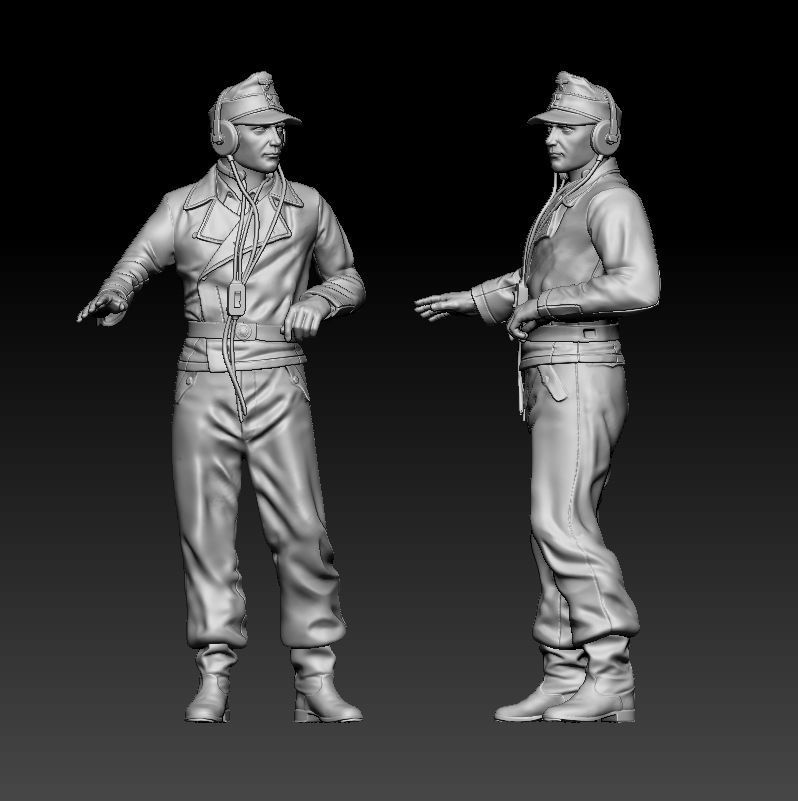German officers 3D print model_32