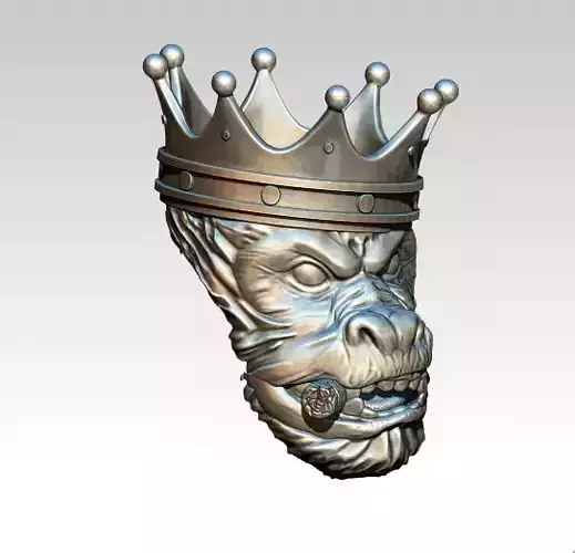Crown Prince Ring with sigar 3D print model