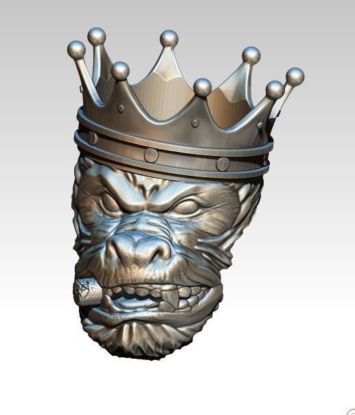 Crown Prince Ring with sigar 3D print model_2