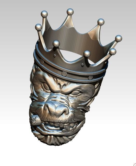 Crown Prince Ring with sigar 3D print model_5