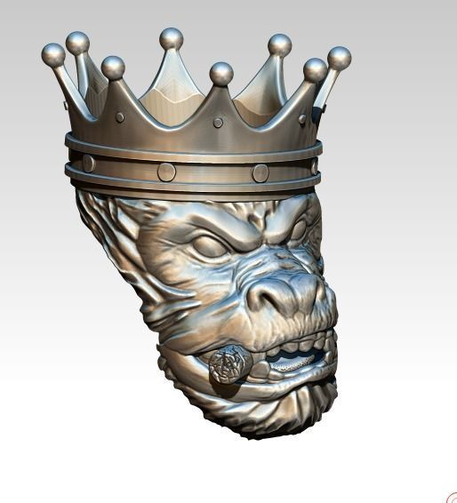 Crown Prince Ring with sigar 3D print model_1