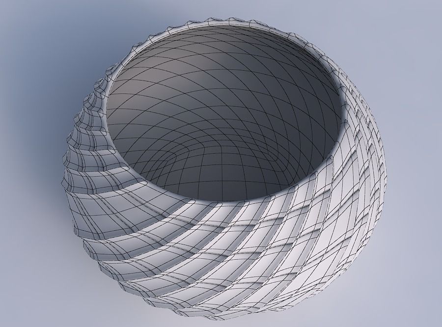 Bowl squeezed twisted with strange tiles 3D print model_6