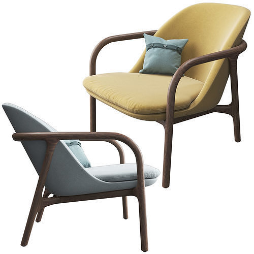 Neva Easy Chair By Artisan 3D model 2