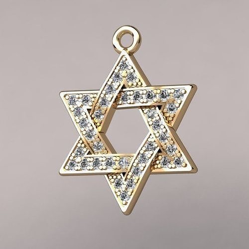 Pendant Jewish Star Of David 15 mm 3D print model