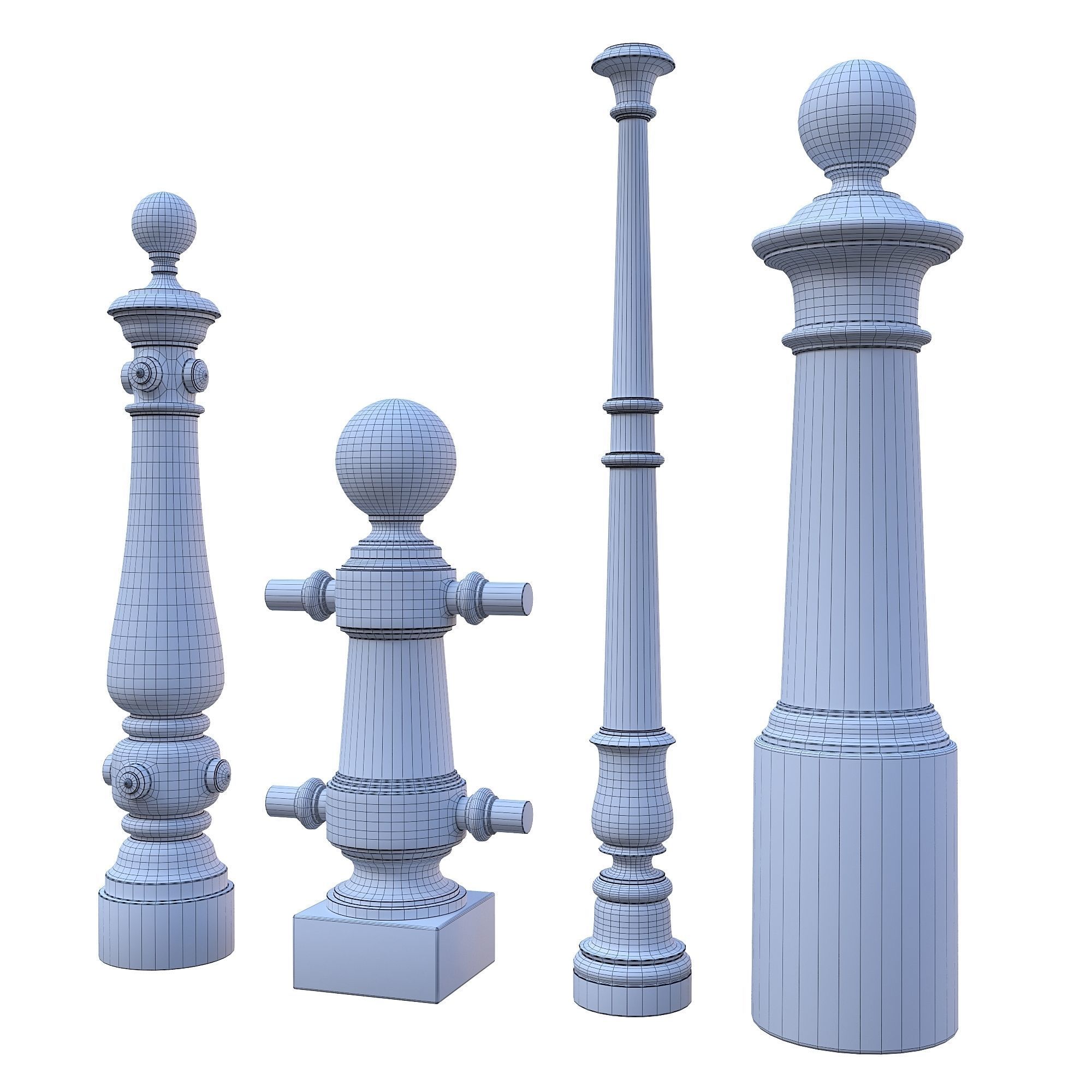 Street cast iron posts P1-1 3D model_6