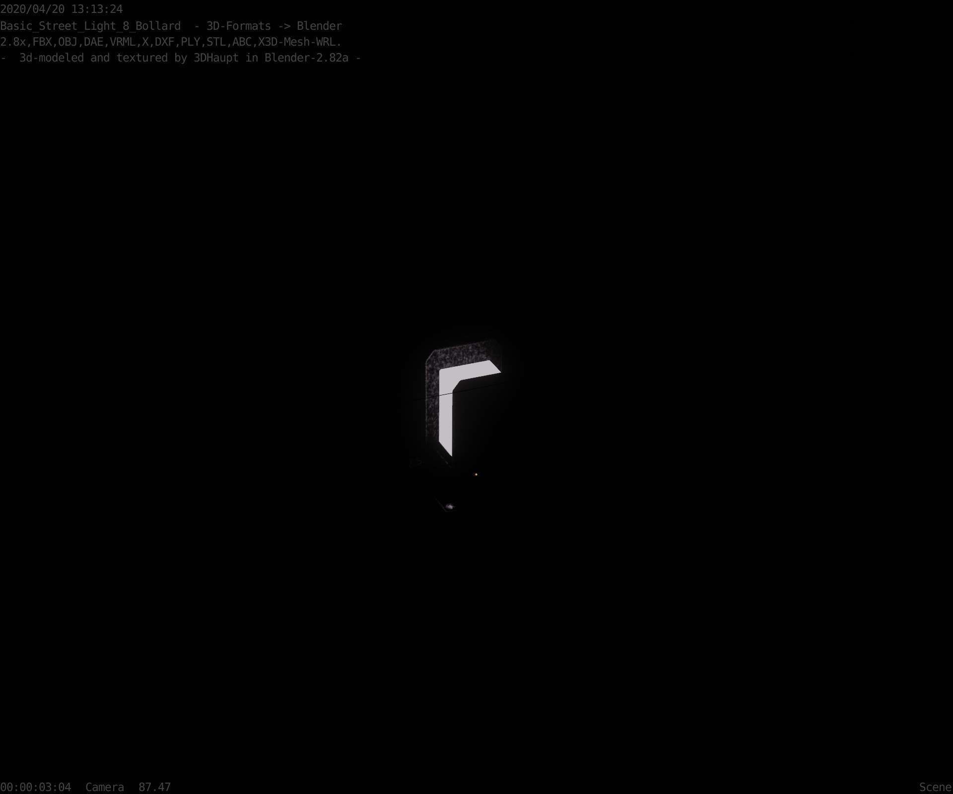 Street Light 8 Bollard 200mm Basic Version 1 Low-poly 3D model_88