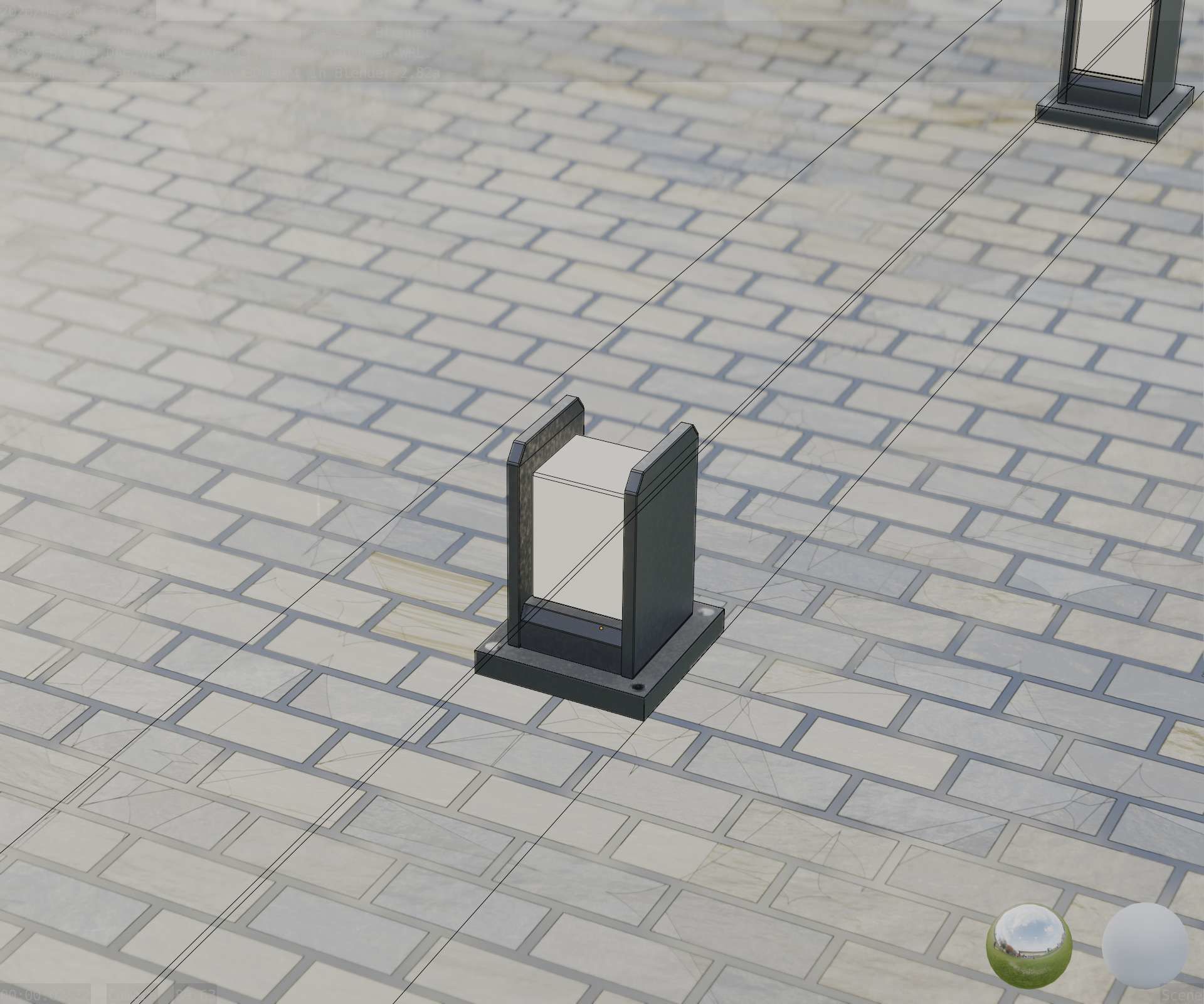 Street Light 8 Bollard 200mm Basic Version 1 Low-poly 3D model_87