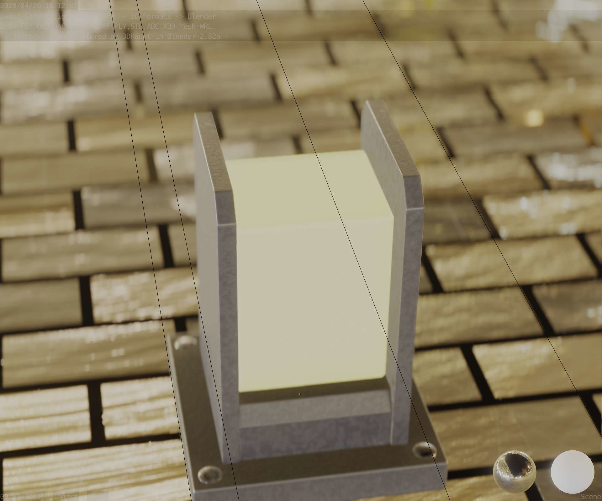 Street Light 8 Bollard 200mm Basic Version 1 Low-poly 3D model_81