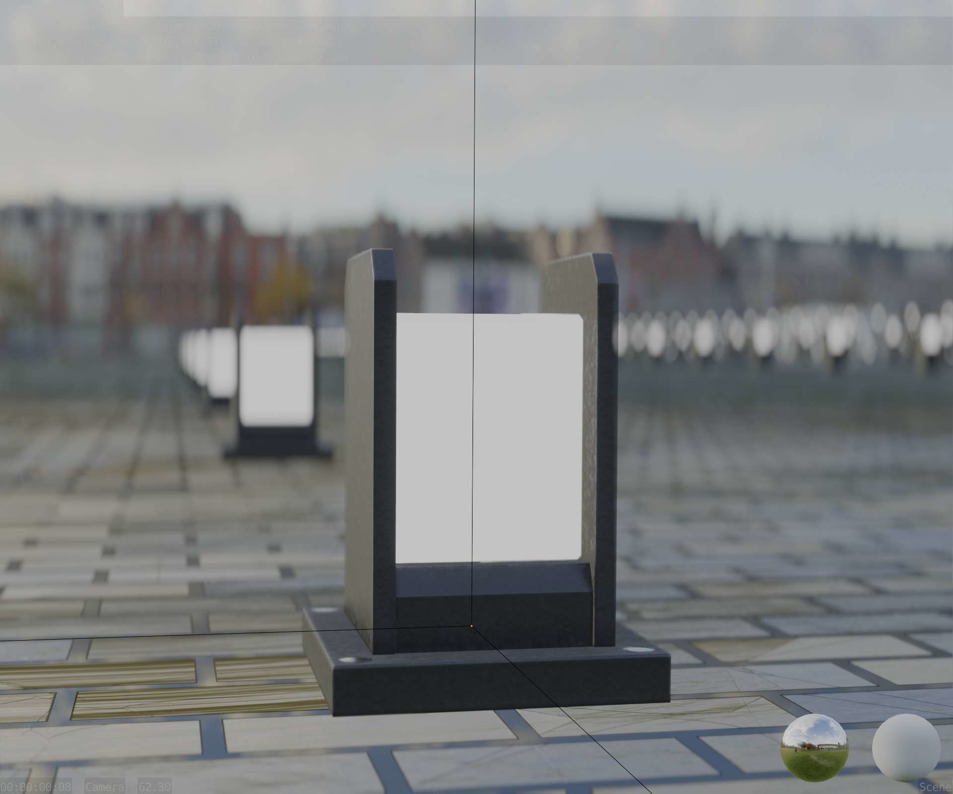 Street Light 8 Bollard 200mm Basic Version 1 Low-poly 3D model_26