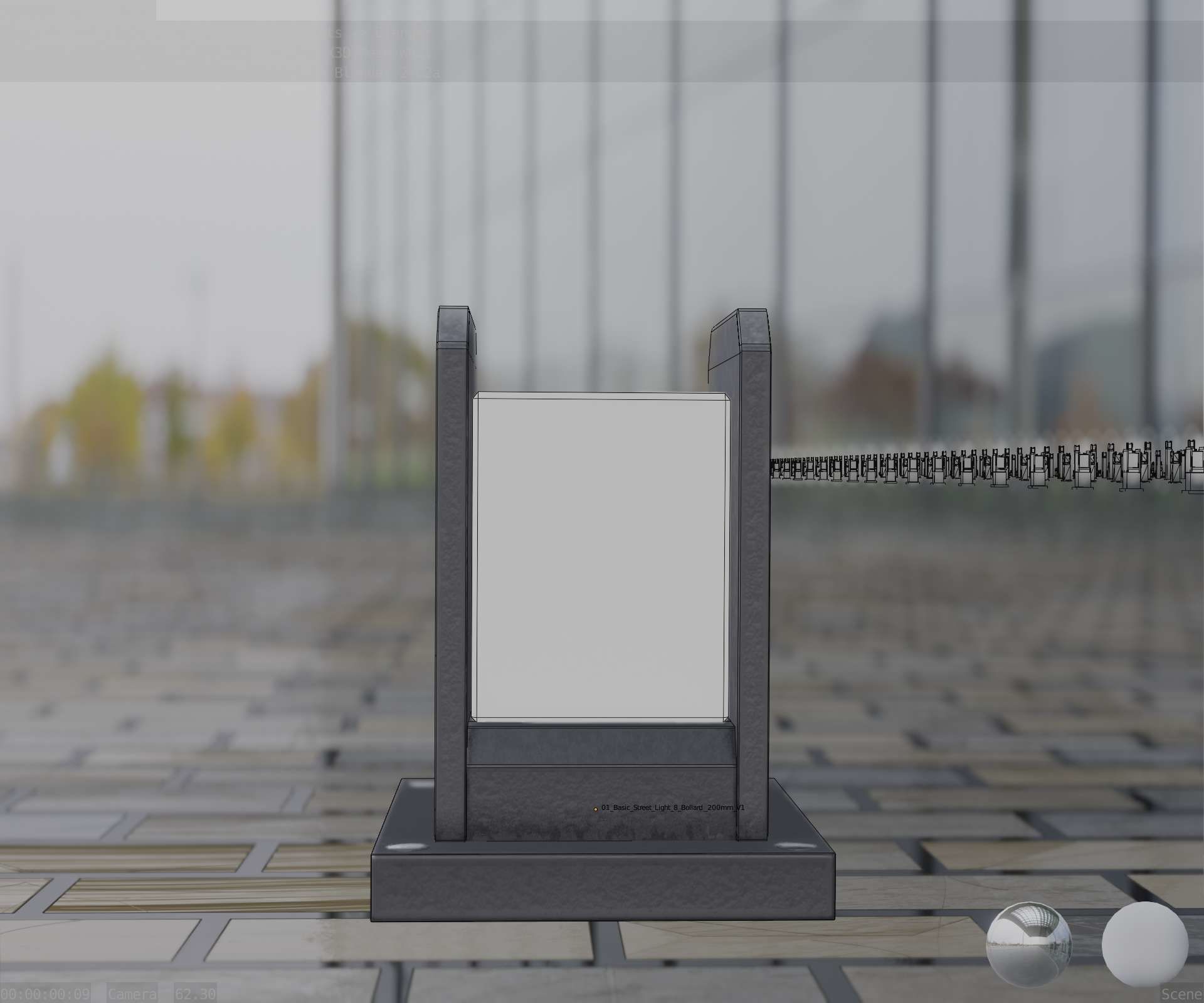 Street Light 8 Bollard 200mm Basic Version 1 Low-poly 3D model_27