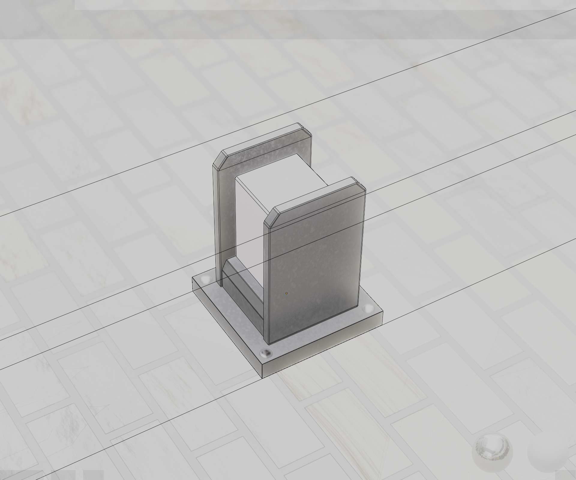 Street Light 8 Bollard 200mm Basic Version 1 Low-poly 3D model_61