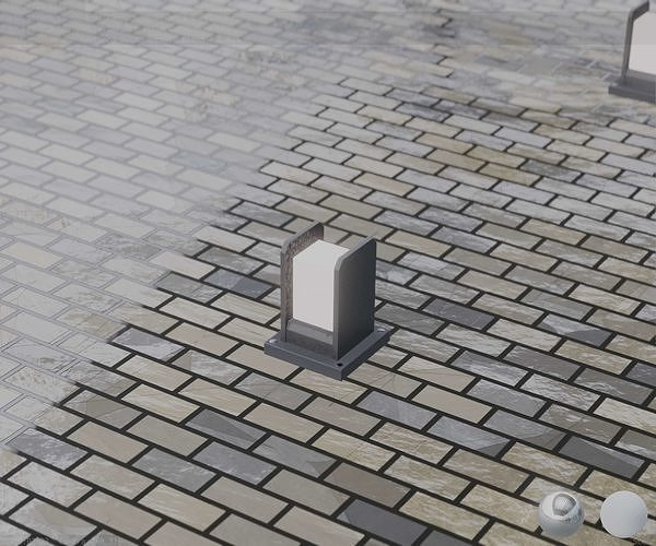Street Light 8 Bollard 200mm Basic Version 1 Low-poly 3D model
