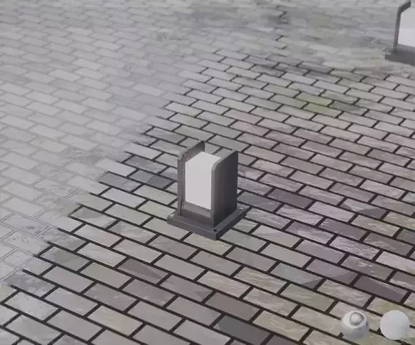 Street Light 8 Bollard 200mm Basic Version 1 Low-poly 3D model