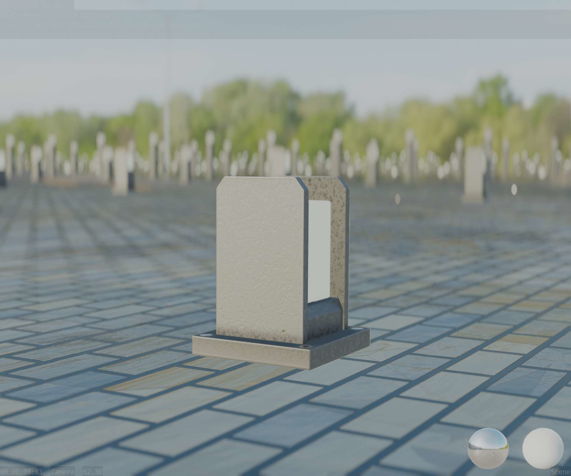 Street Light 8 Bollard 200mm Basic Version 1 Low-poly 3D model_21