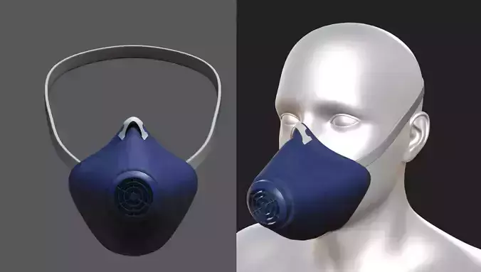 Gas mask helmet 3d model military safety plastic 