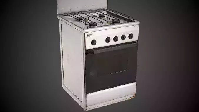 Stove with four burners and oven
