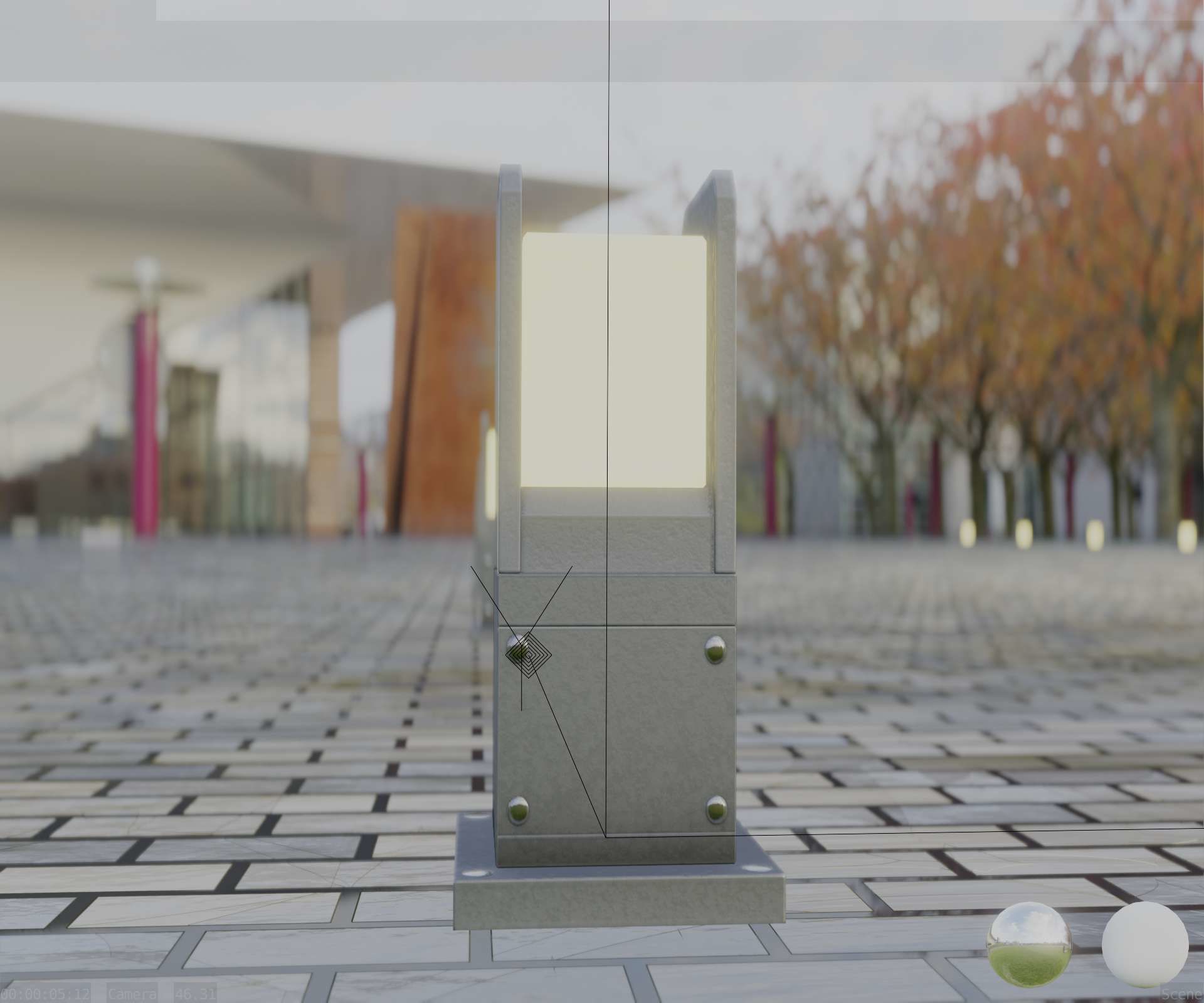 Street Light 8 Bollard 350mm Basic Version 1 Low-poly 3D model_55
