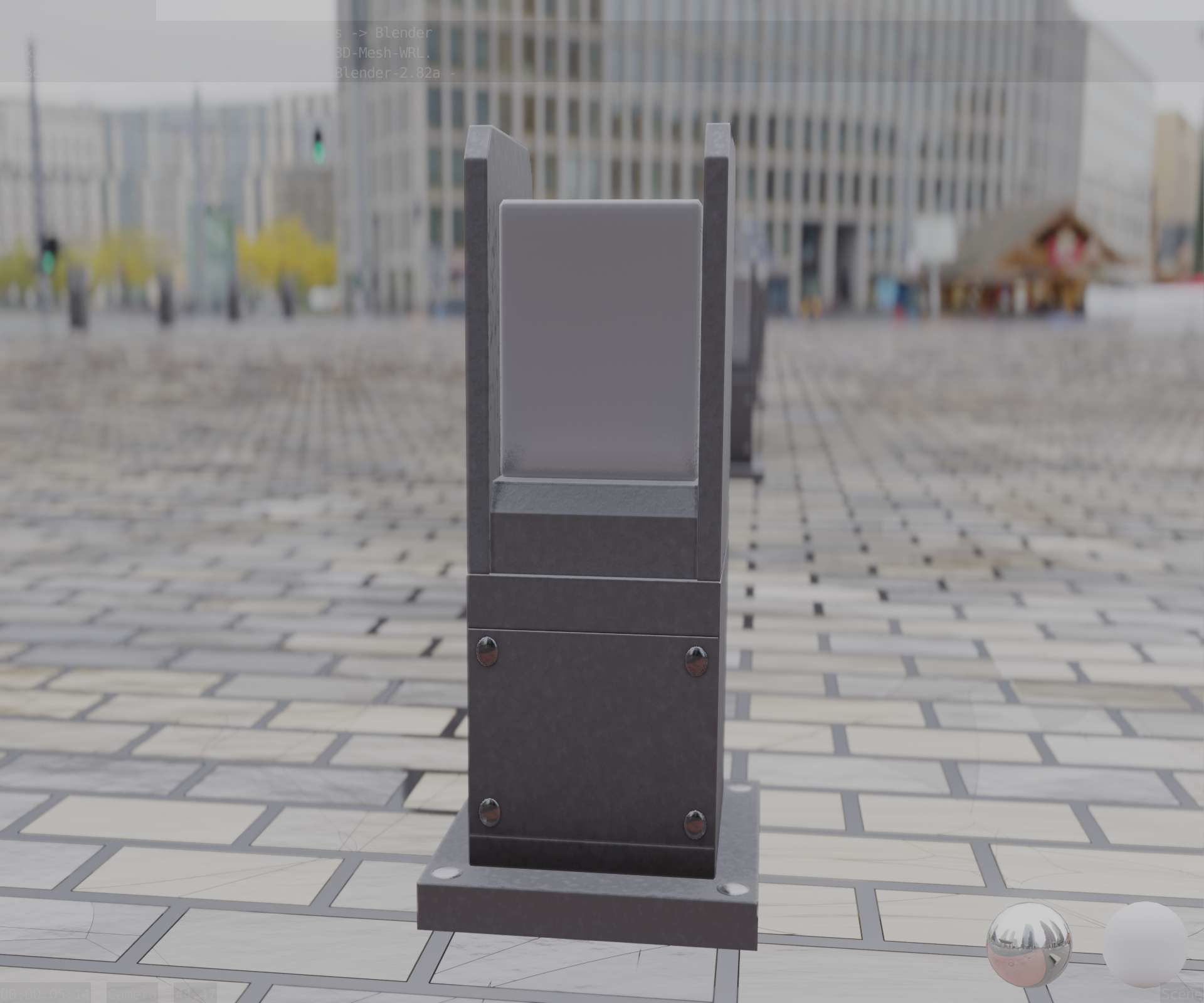 Street Light 8 Bollard 350mm Basic Version 1 Low-poly 3D model_57