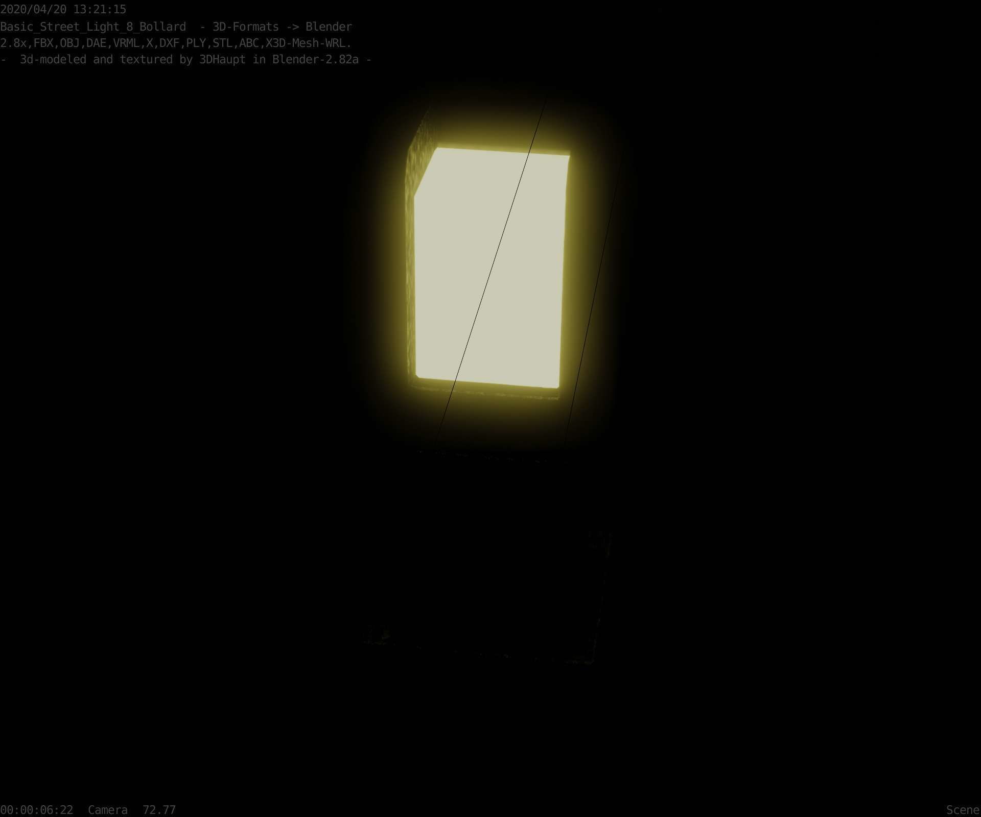 Street Light 8 Bollard 350mm Basic Version 1 Low-poly 3D model_89