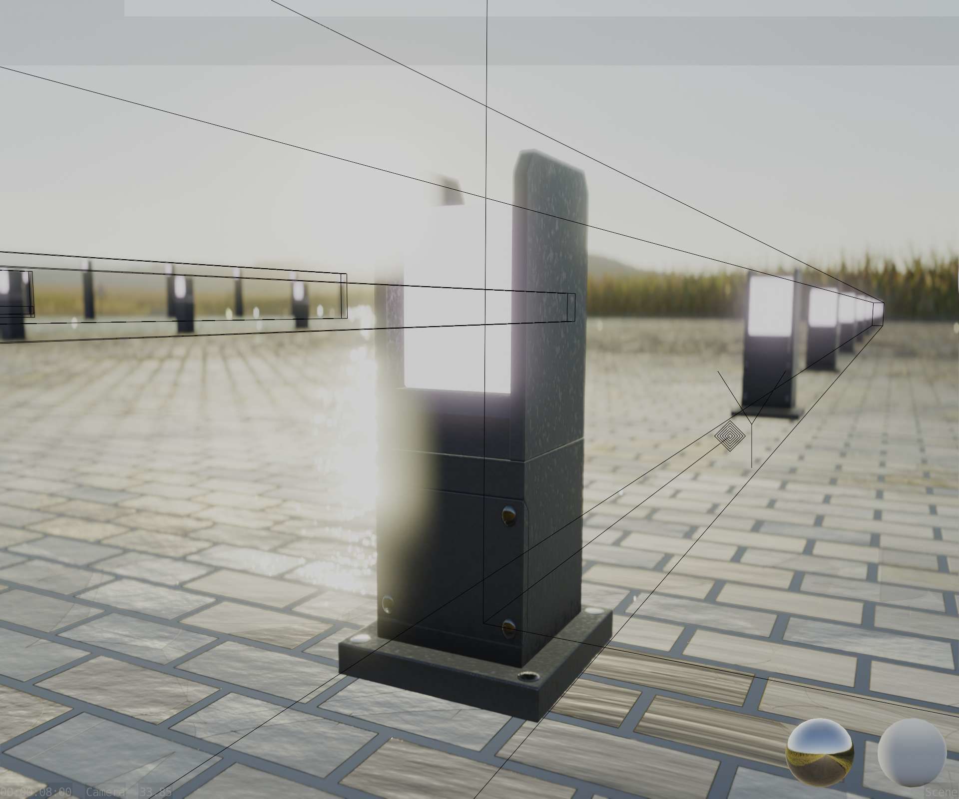 Street Light 8 Bollard 350mm Basic Version 1 Low-poly 3D model_20